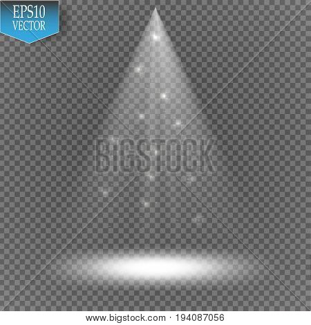 Vector spotlight on transparent background.Light effect. Magic concept