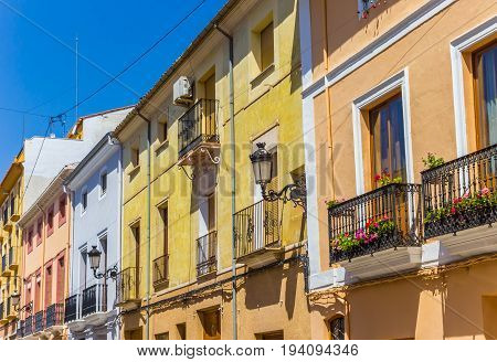 Colorful Houses In The Old Town Of Ayora