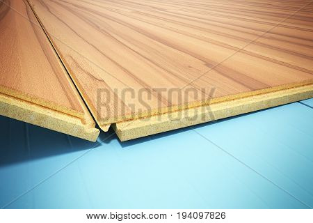 Installing Wooden Laminate Flooring With Insulation And Soundproofing Sheets Laying Laminate Floorin
