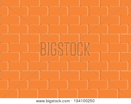 Abstract texture stained stucco light red paint brick wall background in rural room vector blocks of stonework technology color horizontal architecture wallpaper. Vector illustration brick wall background