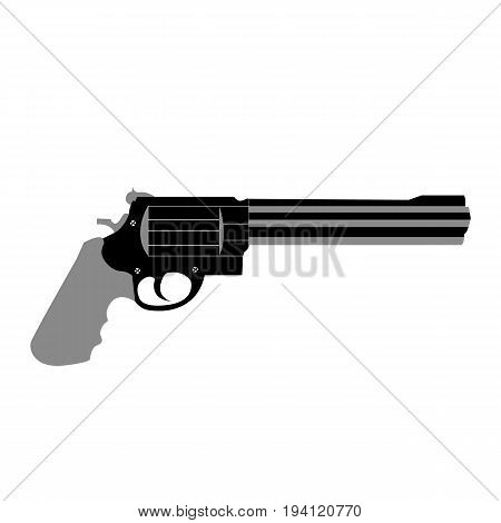 revolver weapon handgun pistol gun firearm shot vector illustration