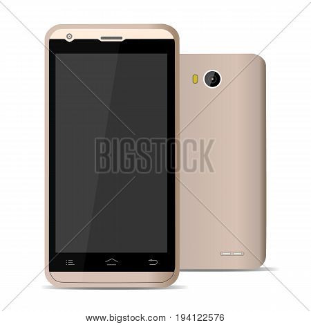 Mobile phone isolated, realistic vector illustration. Vector