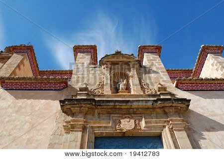 Starý španělský kostel, baroc styl v Chulilla - Valencia (Španělsko)