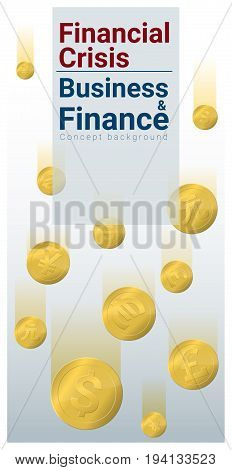 Business and Finance concept background with financial crisis , vector , illustration