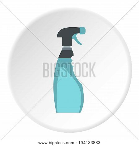 Cleaner for windows icon in flat circle isolated vector illustration for web