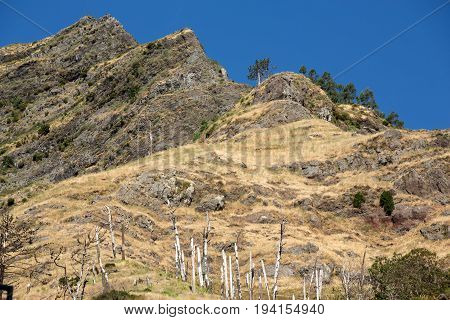 View to the south from the pass Boca da Encumeada in Madeira