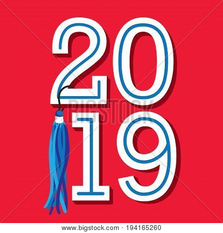 Class of 2019 Congratulations Graduate Typography with Tassel
