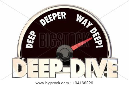 Deep Dive Deeper Details Speedometer Level 3d Illustration