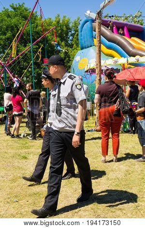 Ukrainian Police On Duty During Strawberry Festival