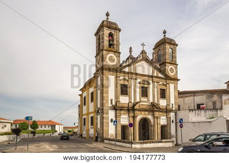 EVORA,PORTUGAL - MAY 16,2017 - Church of Senhor Jesus da Pobreza in Evora. Evora is a pleasant medium-sized city and has numerous monuments.