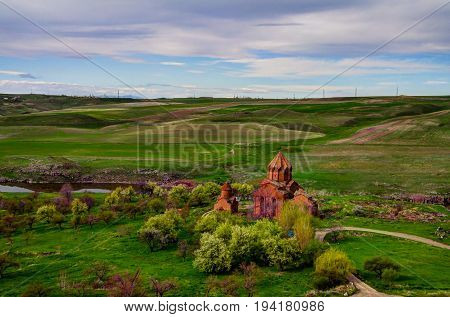 Exterior view to Marmashen Church at Shirak Armenia