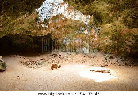 Large cavern and chamber in Guadirikiri cave in Aruba.