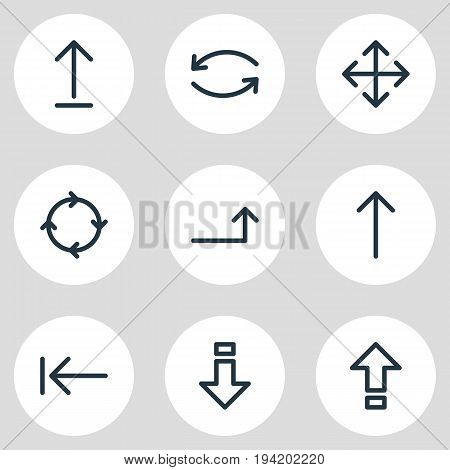 Vector Illustration Of 9 Sign Icons. Editable Pack Of Submit, Tab, Raise And Other Elements.