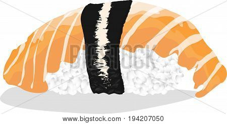 vector illustration of sushi, Japanese cuisine, Object on white background
