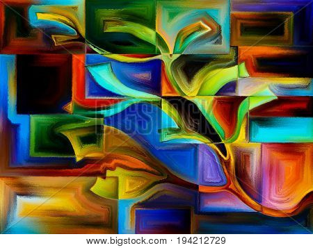 Abstract backdrop of colorful silhouettes for projects on art and craft