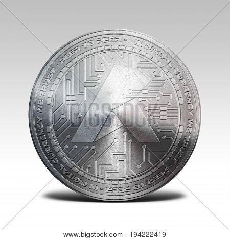 silver ardor coin isolated on white background 3d rendering illustration