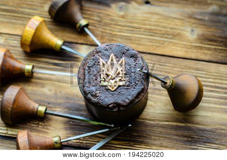 Gravers And Trident On A Jeweller Workplace