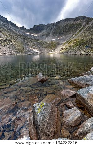 Landscape with Rila Mountain, Ledenoto (Ice) lake and Musala Peak, Bulgaria