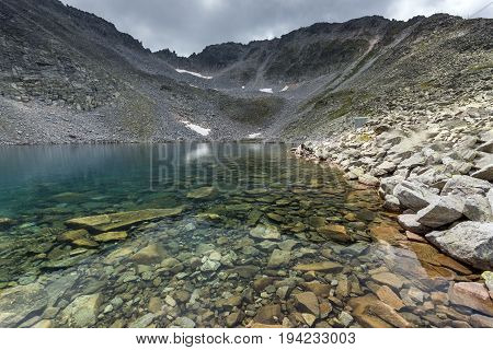 Landscape with Rila Mountain, Ledenoto (Ice) lake and Musala Peak, Bulgaria
