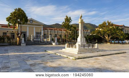 ANDROS, GREECE - MAY 25, 2017: Chora of Andros island early in the morning on May 25, 2017.