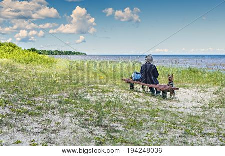Sandy beach of the Baltic Sea in vicinity Kaltene village, Latvia, Europe