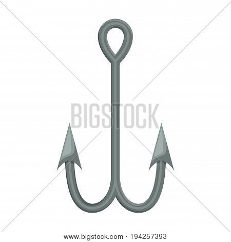 colorful silhouette of metallic double fish hook vector illustration