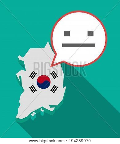Long Shadow South Korea Map With A Emotionless Text Face