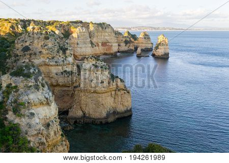 Cliffs And Rock Formations At Ponta Da Piedade (lagos, Portugal)