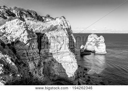 Cliffs And Rock Formations At Ponta Da Piedade (lagos, Portugal)