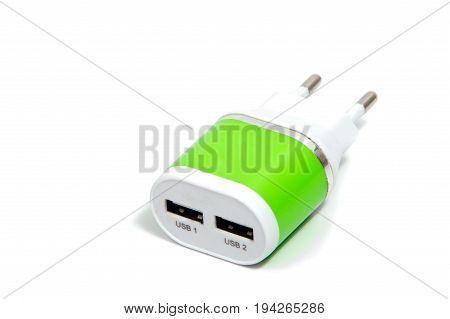 Charger power adapter isolated on a white