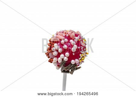 Decorated cake pop isolated on white background