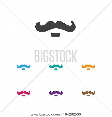 Vector Illustration Of Tonsorial Artist Symbol On Whiskers Icon. Premium Quality Isolated Mustache Element In Trendy Flat Style.