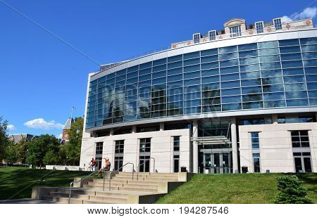 COLUMBUS OH - JUNE 25: The William Oxley Thompson Memorial Library in Columbus Ohio is shown on June 25 2017. It was renovated in 2009.