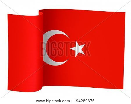 illustration of the Turkish flag on a white background