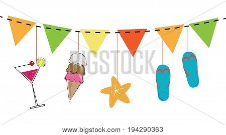 Summer Treats Banner Bunting Ice Cream Cocktail