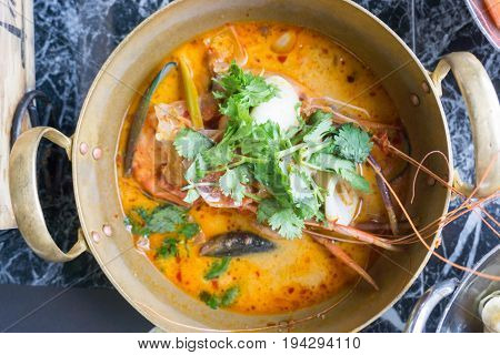 Tom Yum Goong spicy soup Thai Food.