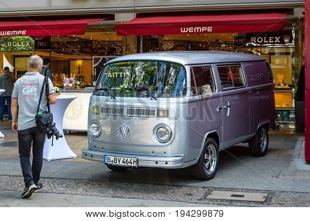 BERLIN - JUNE 17 2017: Light commercial vehicle Volkswagen Transporter Type 2 (T2). Classic Days Berlin 2017.