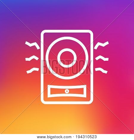Isolated Loudspeaker Outline Symbol On Clean Background. Vector Amplifier  Element In Trendy Style.