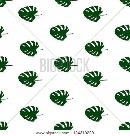 Seamless Pattern Of Leaves Monstera. Vector Floral Pattern Background. Tropical Leaves Of Palm Tree.