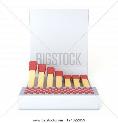 White Cardboard Matcbook Front View 3D