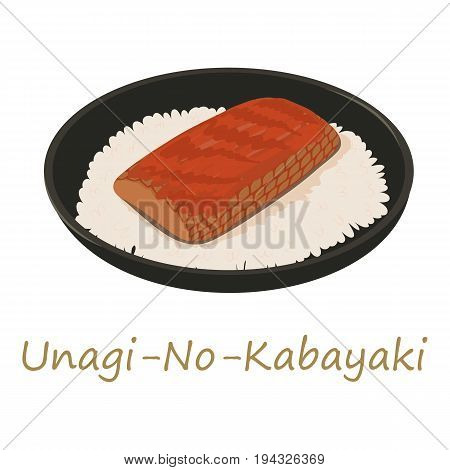 Unagi kabayaki icon. Cartoon illustration of unagi kabayaki vector icon for web isolated on white background