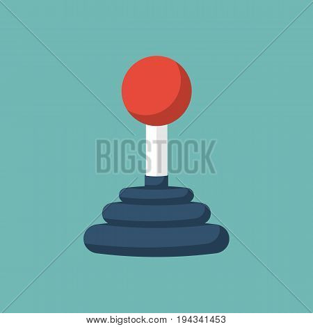 Joystick Control concept. Joystick arcade. Controls lever gamepad. Vector illustration flat design style. Isolated on background. Computer video game. Arcademachine.