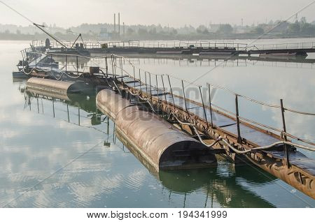 Extraction Of Sand From A Sand Pit. Iron Technological Constructions. Exavation Machine Excavator At
