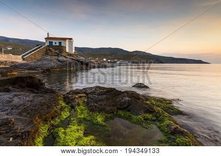 Church St. Thalassini, one of the landmarks of Andros town.