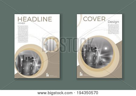 Brown cover Brochure template design annual report magazine and flyer layou Vector