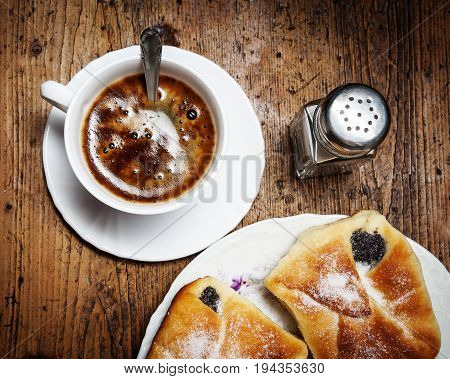 a cup of coffee and cakes - breakfast