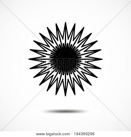 Snowflake Icon Isolated. Black Frozt Symbol on White Background. Icy Snow Element for Winter Design