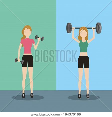 woman healthy lifestyle to do exercise vector illustration
