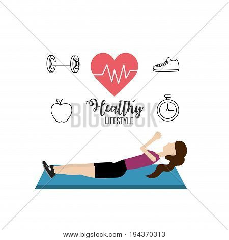 woman healthy lifestyle to do exercise vector illustration