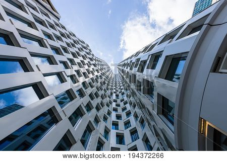 BERLIN - JUNE 17 2017: Upper West (Atlas Tower)- new skyscraper (119 m) at tne Breitscheidplatz in West Berlin.